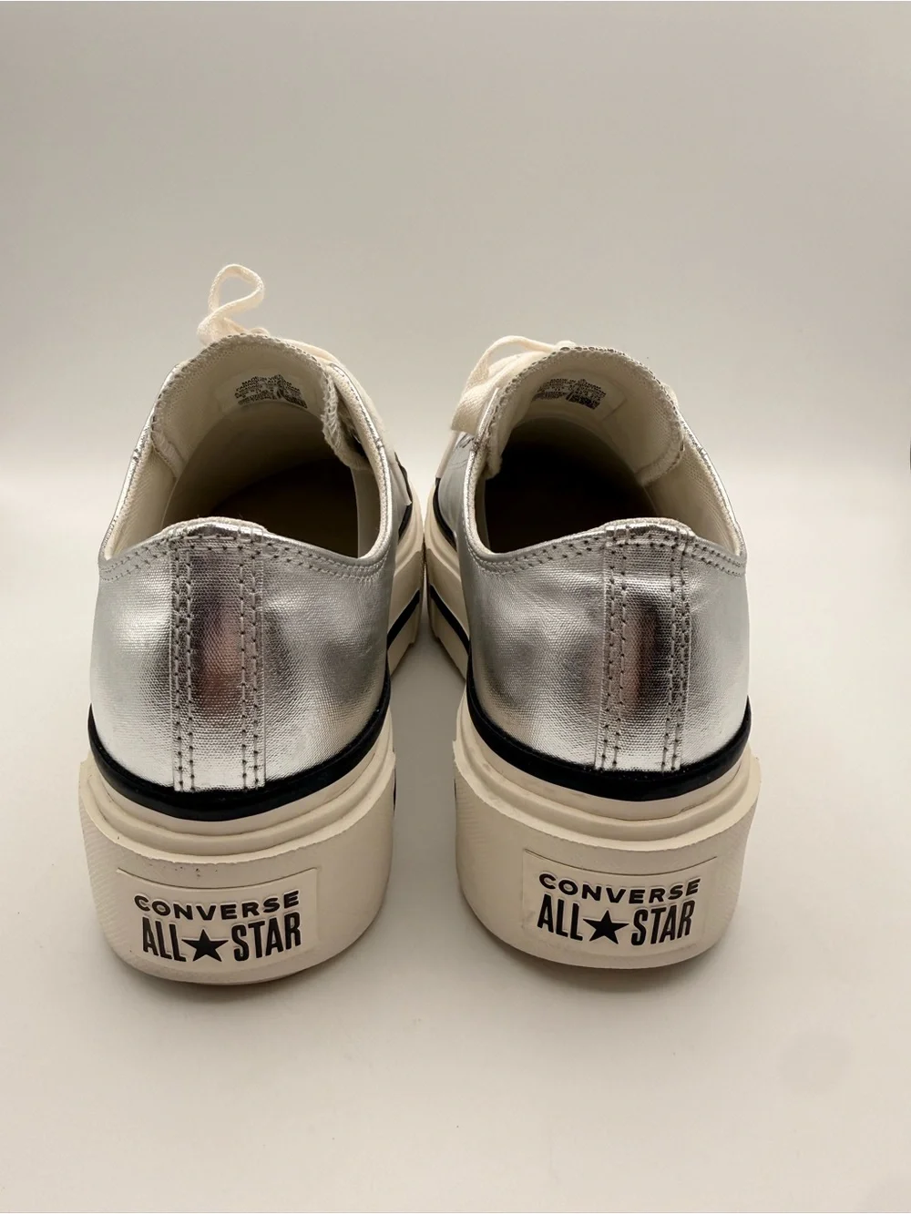 CONVERSE Chuck Taylor All Star Lift Platform Metallic Silver Sneakers Size 11 - Picture 5 of 11